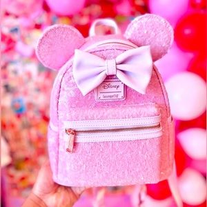 Loungefly Disney Minnie Cotton Candy Sequin Backpacking Backpack